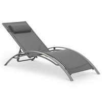 GARTENLIEGE RELAX grau - Grau, Textil/Metall (179/88/64cm) - IDIMEX