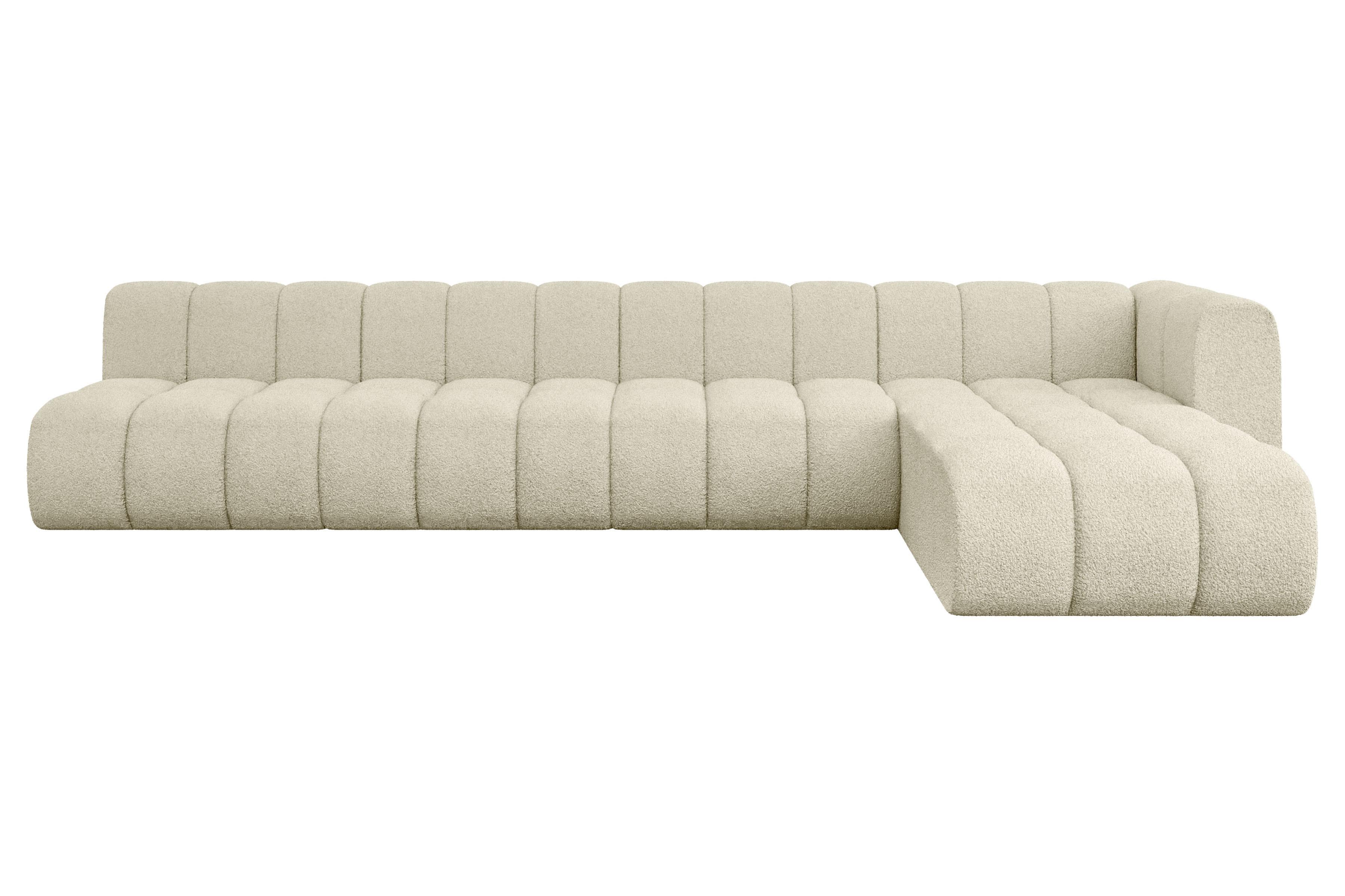 ECKSOFA modulares Sofa Darnel-L3 - 387x177x70 cm Beige - Beige, Holzwerkstoff/Textil (387/177cm) - ALTDECOR