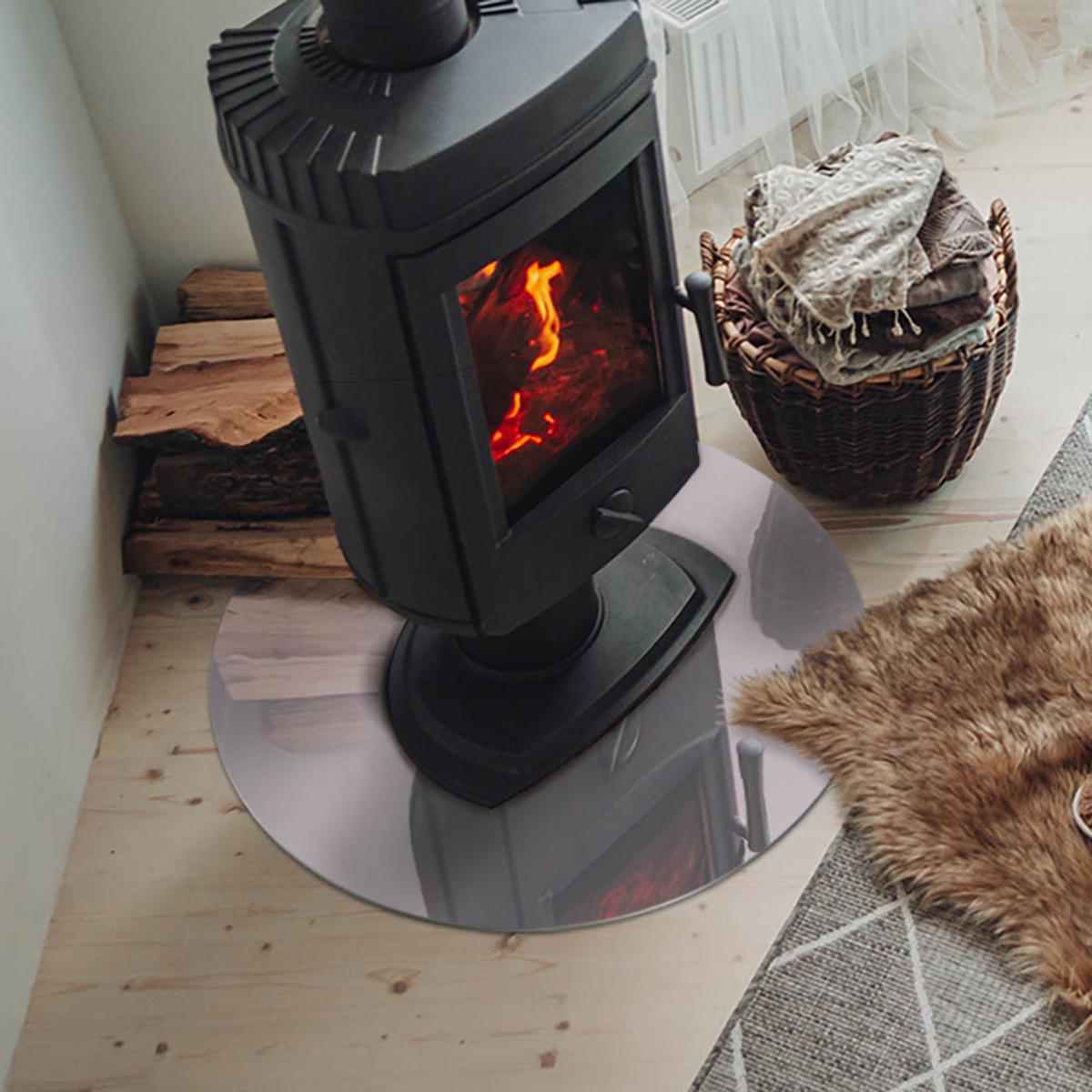 GLASPLATTE für Kamin Ø 60 cm - Lila, Glas (60/60/0.4cm) - TULUP