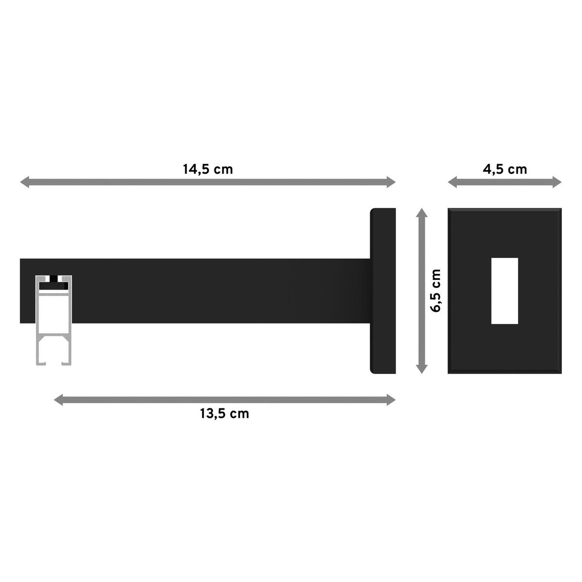 GARDINENSTANGE INNENLAUF Smartline Lox 420 cm (geteilt in 3 x 140 cm), 1-läufig, 14x35 mm Schwarz - Schwarz, Metall (420cm) - INTERDECO
