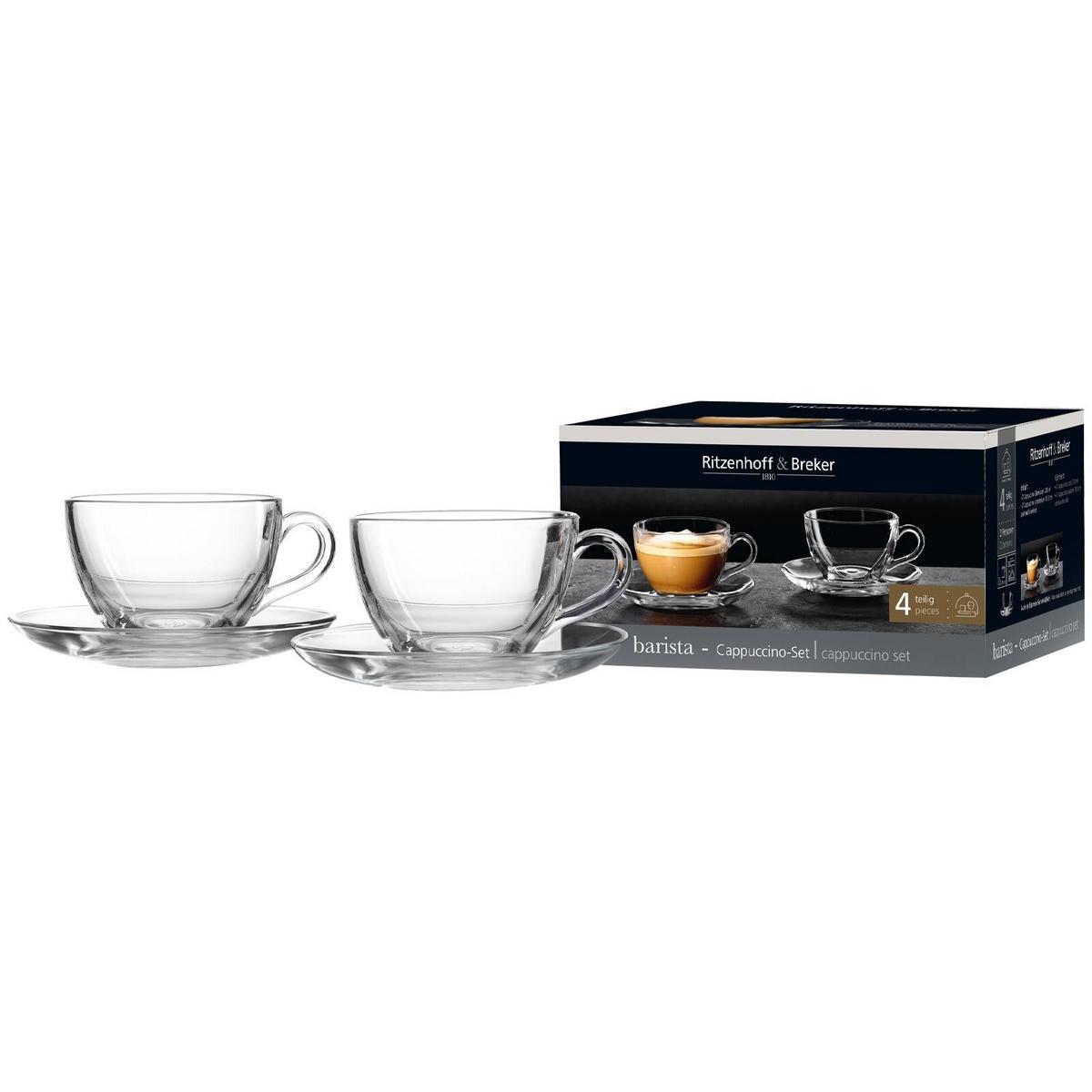 CAPPUCCINO-SET Barista transparent 220 ml 2er Set - Transparent, Glas (0.22L) - Ritzenhoff Breker