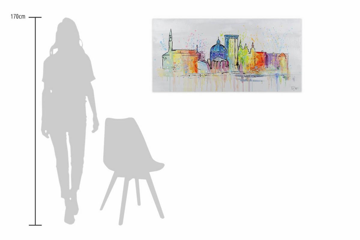 ACRYLBILD HANDGEMALT 120/60 cm - Grau, Holz/Textil (120/60cm) - KUNSTLOFT