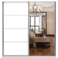 SCHWEBETÜRENSCHRANK 203/218/61 cm 2-türig Pola 42 B Weiß/Weiß - Alufarben/Weiß, Glas/Holzwerkstoff (203/218/61cm) - imoebel24