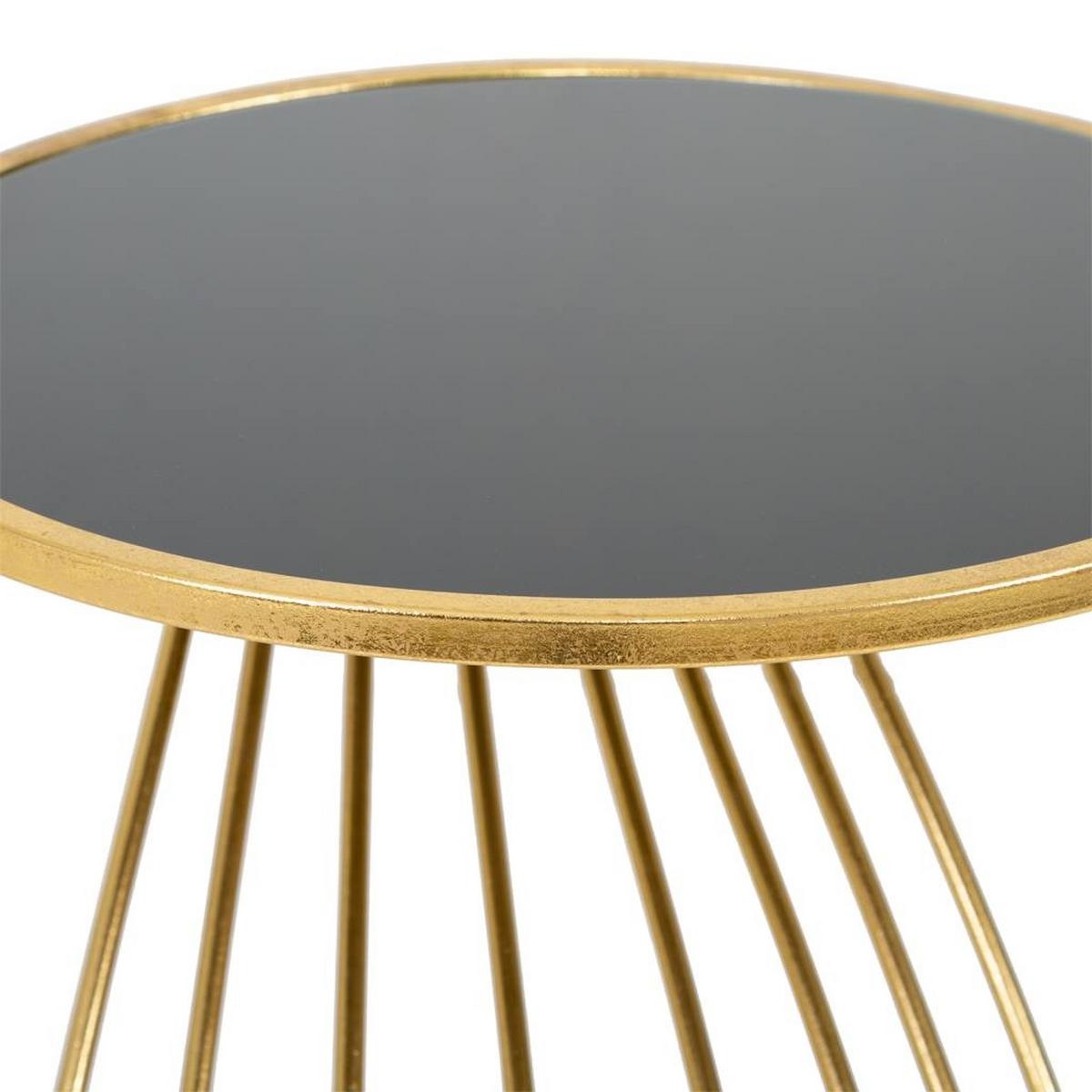 TISCH aus Metall und Glas, golden, 43x73cm - Goldfarben, Metall (43/43/73cm) - Wanderlust