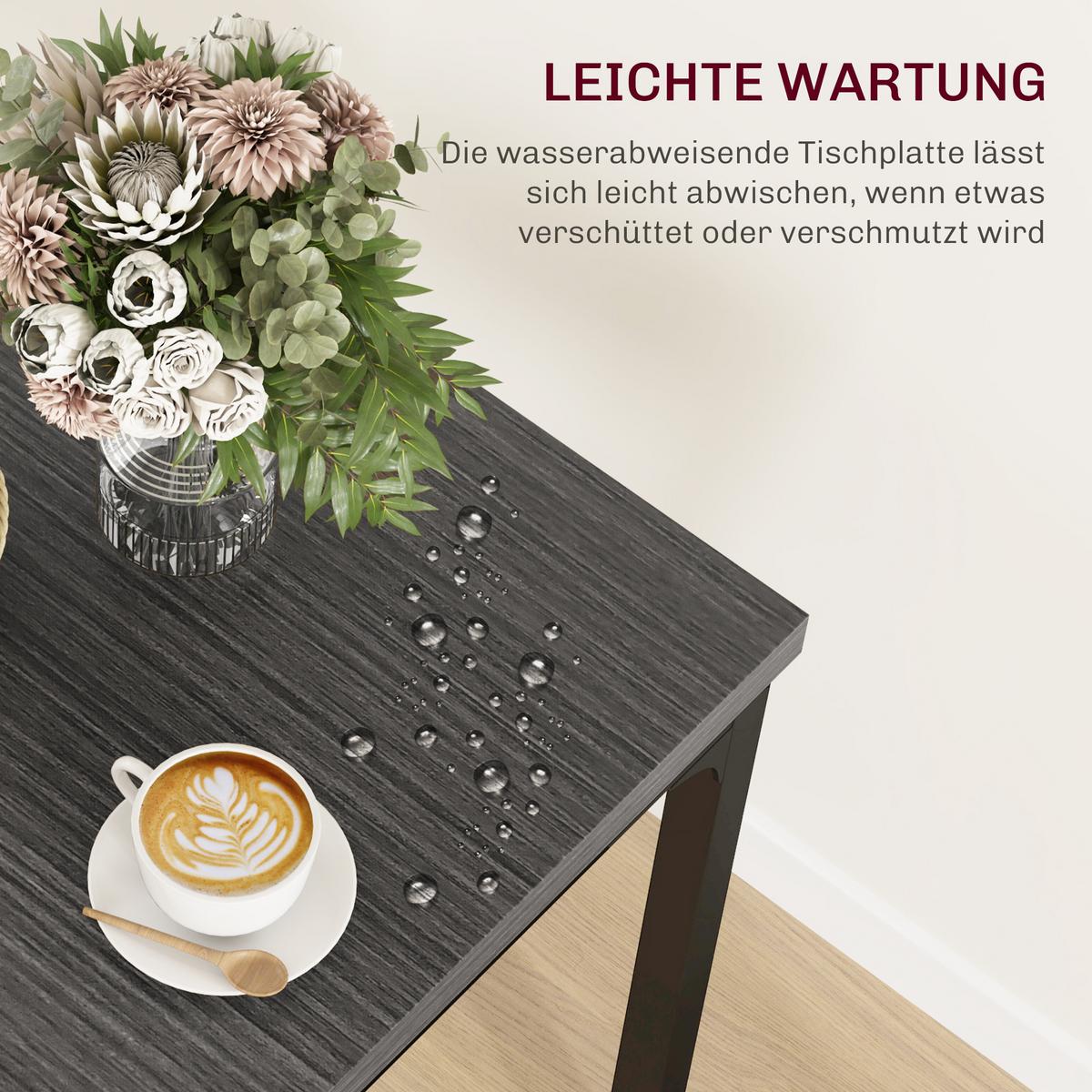 ESSGRUPPE MDF Metall Grau - Schwarz/Braun, Holzwerkstoff (60/76/60cm) - HOMCOM