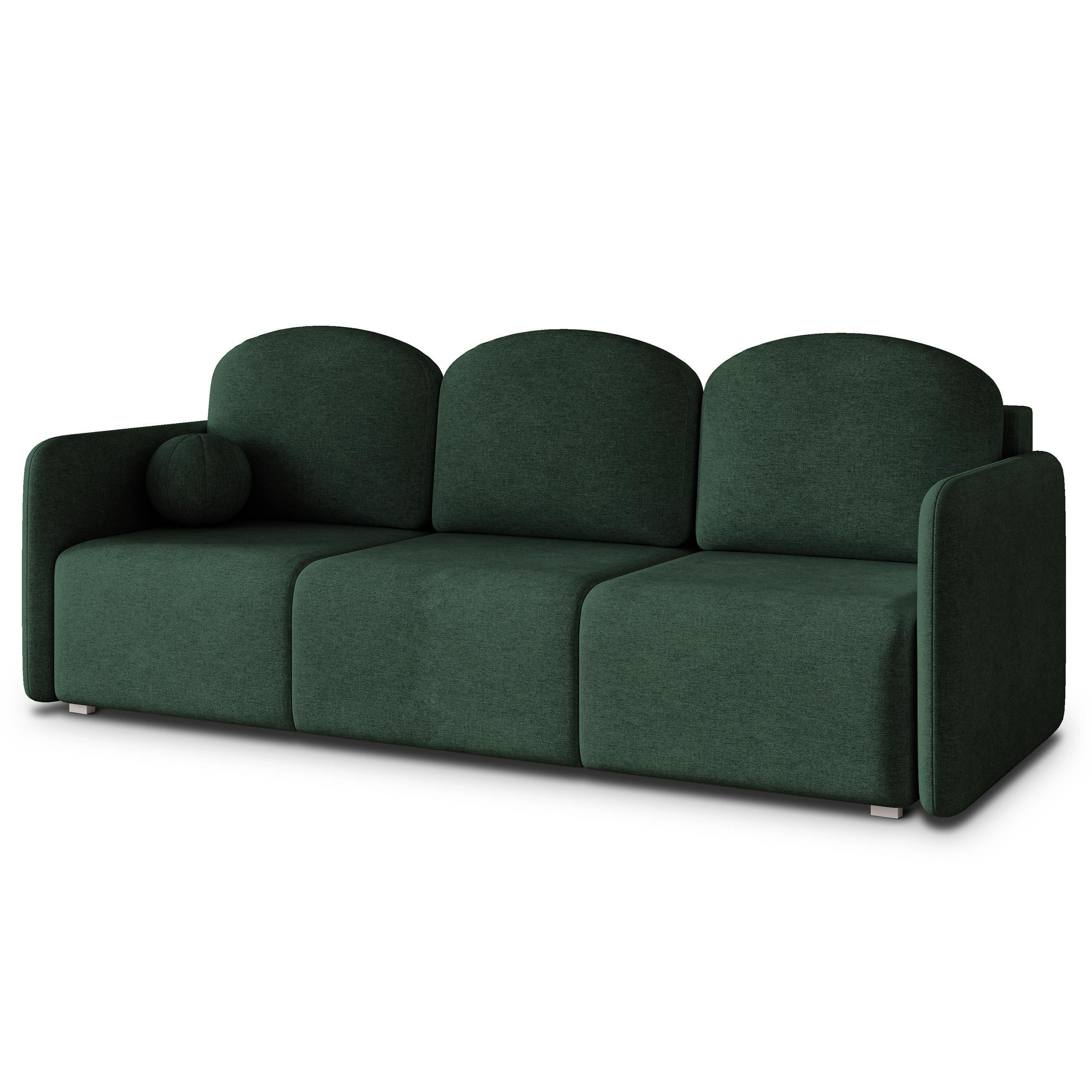 BETTSOFA SUVI III NV Grün Geflochtener Stoff mit Schlaffunktion - Grün, Textil (90/85/220cm) - MASSENO