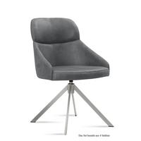 ESSZIMMERSTUHL drehbar (4er-Set) Deeanne 52x82x63 Edelstahl/Grau - Edelstahlfarben/Grau, Kunststoff (63/82/52cm) - 58aufmkessel