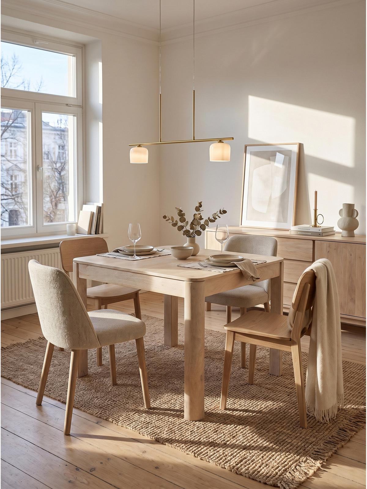 ESSTISCH CHARENTE, Mango Massivholz, handgefertigt, Weiß-Mango, 80 x 80 x 76 cm - Beige/Weiß, Holz (80/80/76cm) - KADIMA DESIGN