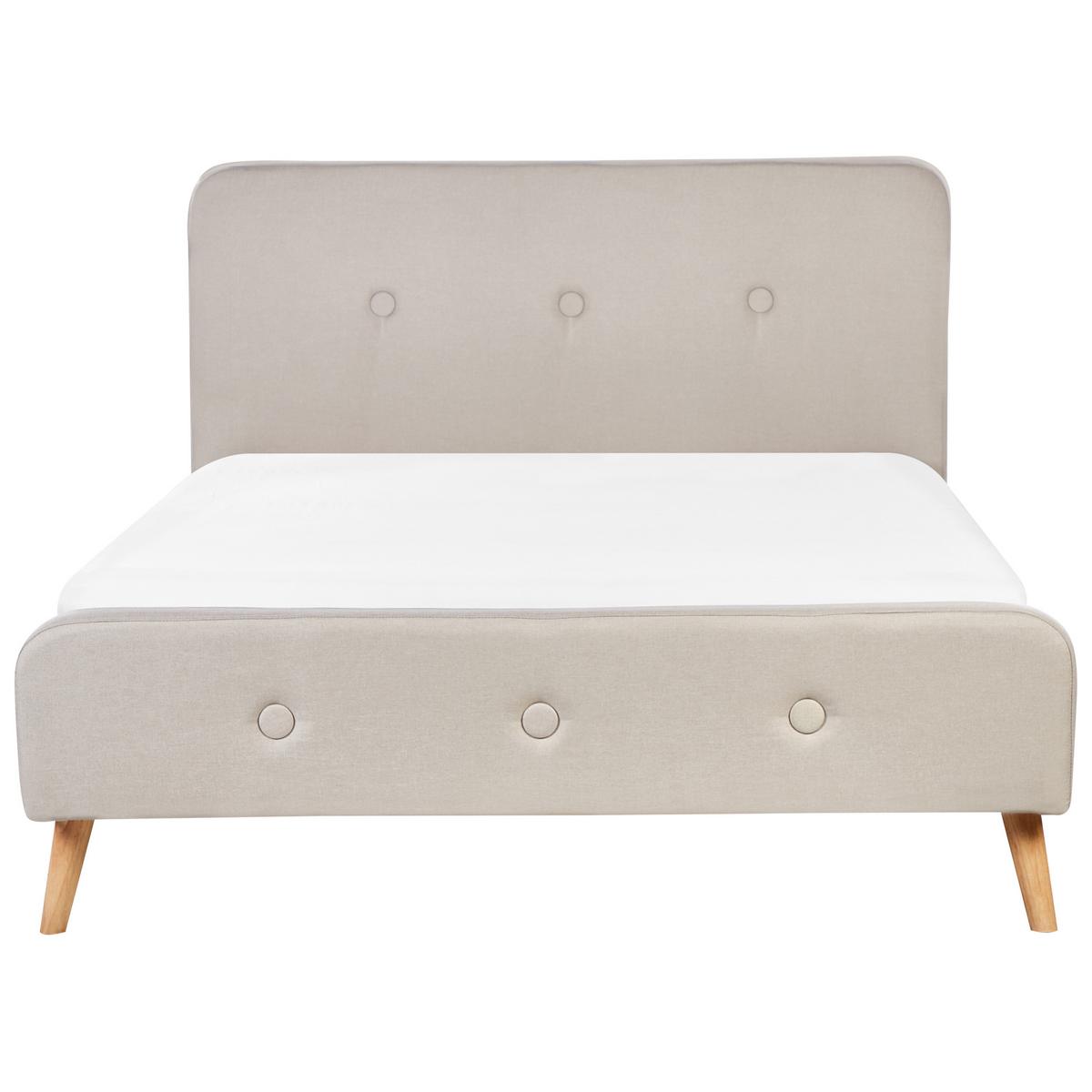 POLSTERBETT mit Lattenrost 140x200 cm Beige Rennes - Beige, Textil (140/200cm) - Beliani