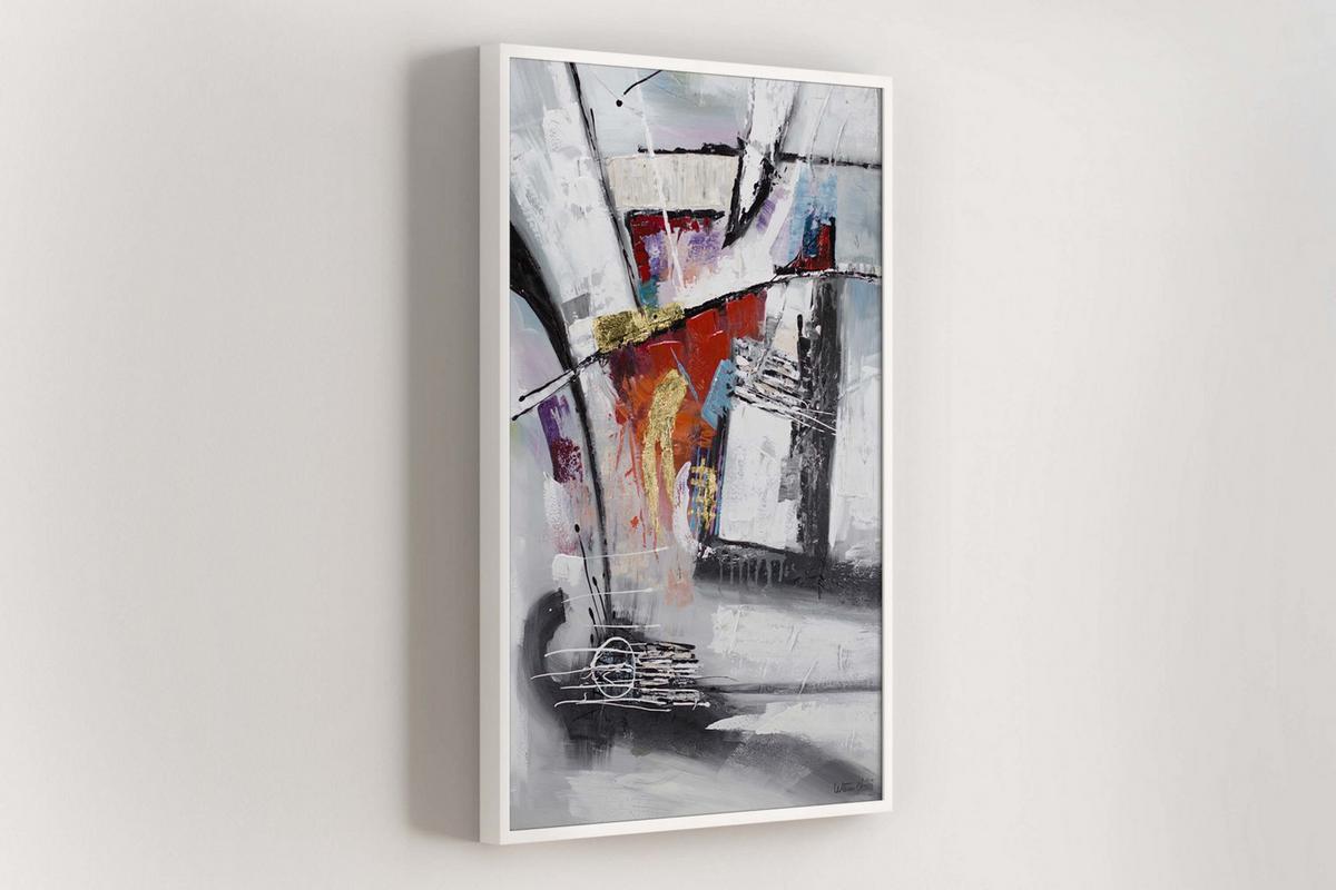 ACRYLBILD HANDGEMALT 80/120 cm - Multicolor/Grau, Holz/Textil (80/120cm) - KUNSTLOFT