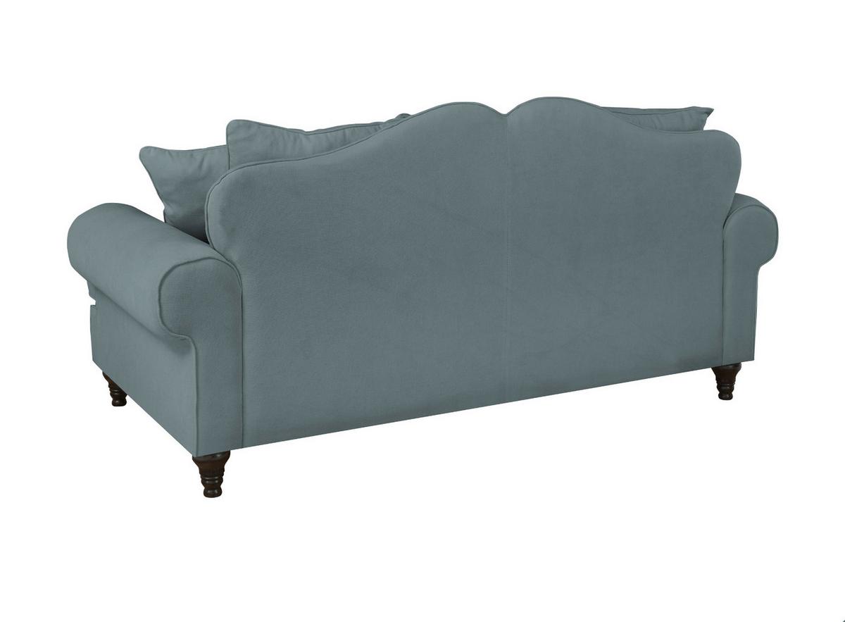 SOFA grau Landhaus, Couch 3-Sitzer 200 cm - Grau, Holz/Textil (200/95/100cm) - Furn.Design