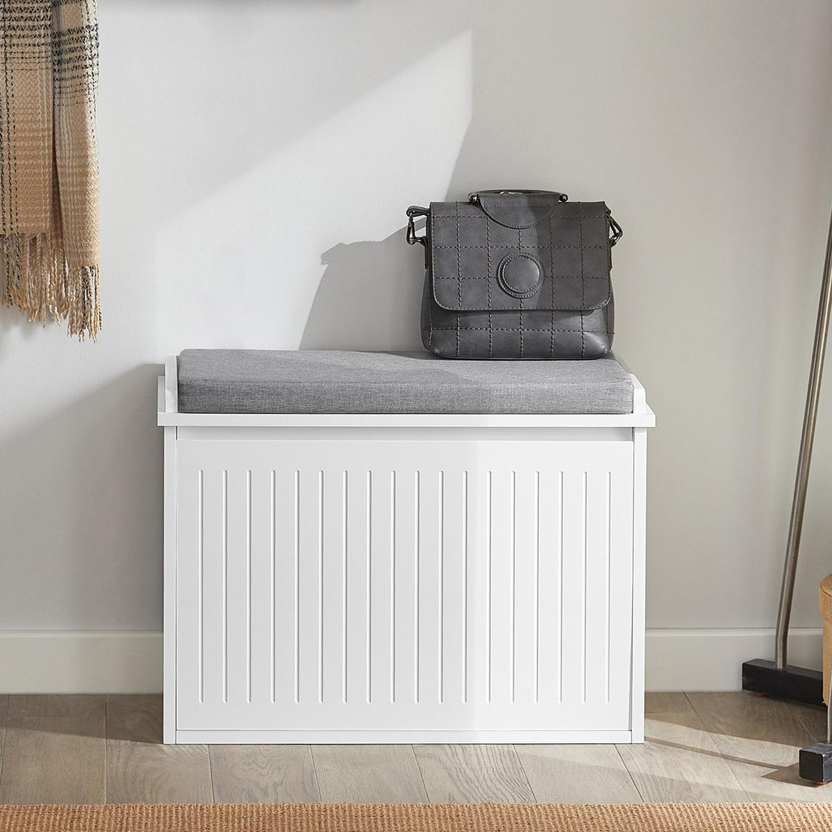 SCHUHSCHRANK Schmal, Schuhbank Weiß, 62x46x26 cm - Weiß, Holzwerkstoff (62/46/26cm) - SoBuy