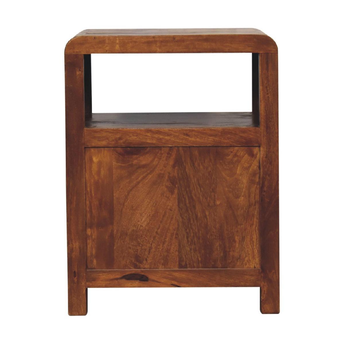 NACHTTISCH Aspen mit 2 Schubladen, 1 Offenes Regal, Braun - Messingfarben/Braun, Mangoholz/Holz (45/60/35cm) - Artisan Furniture