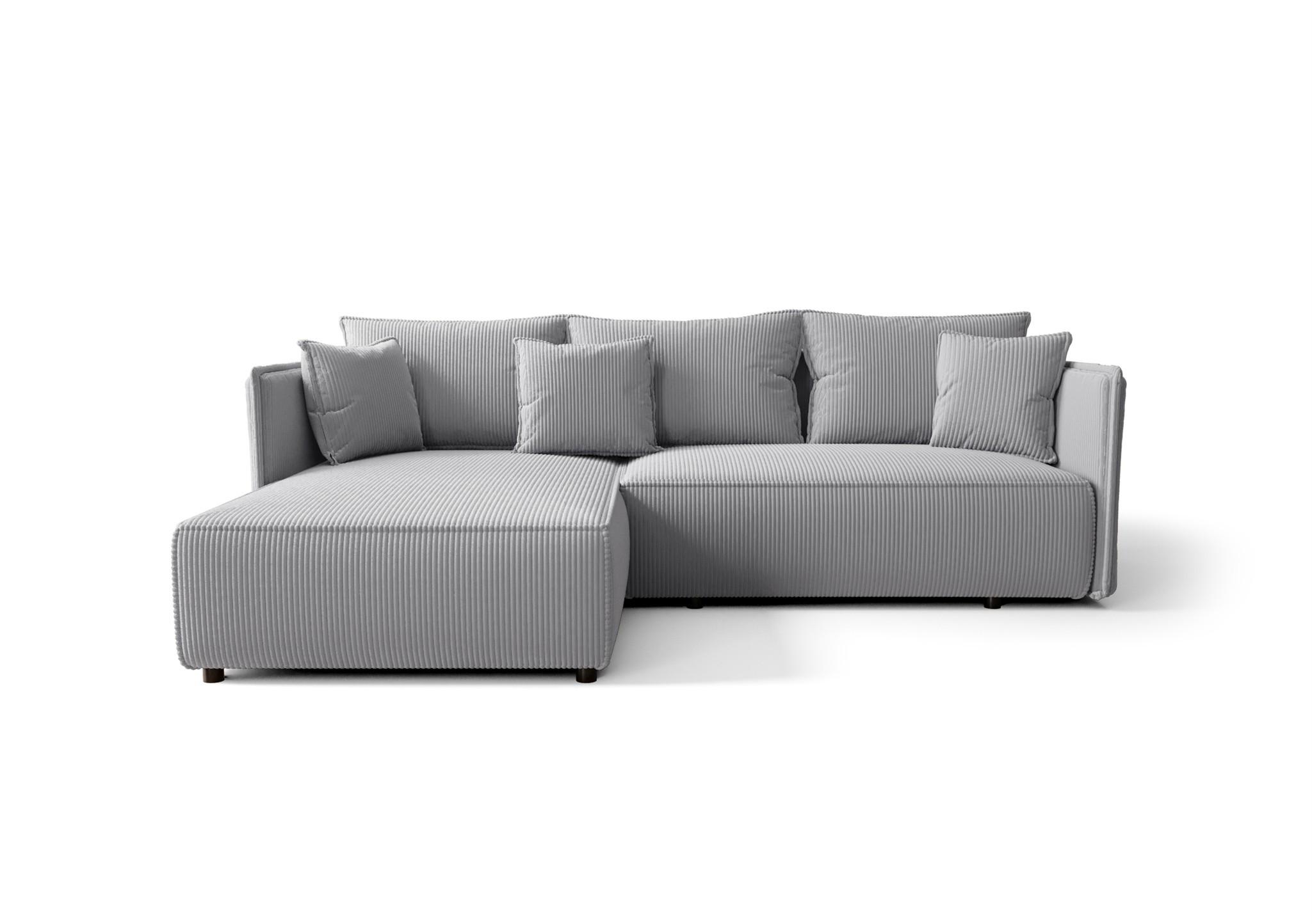 ECKSOFA Evora - Hellgrau, Holzwerkstoff/Textil (245/185cm) - Fun Möbel