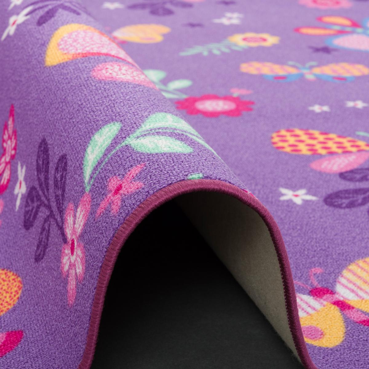KINDER SPIEL TEPPICH SCHMETTERLING - Lila, Textil (140/200cm) - Snapstyle