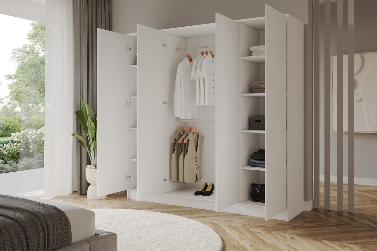 KLEIDERSCHRANK - GALA - 200 - Weiß - Weiß, Holzwerkstoff (200/200/51cm) - ALTDECOR
