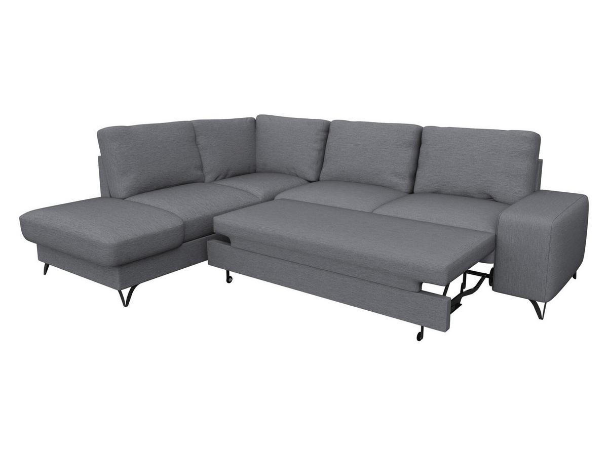 ECKSOFA Flavio Bis, Seite: Rechts - L4+L2F+R3F - Beige/Schwarz, Holz/Textil (285/214cm) - MIRJAN24