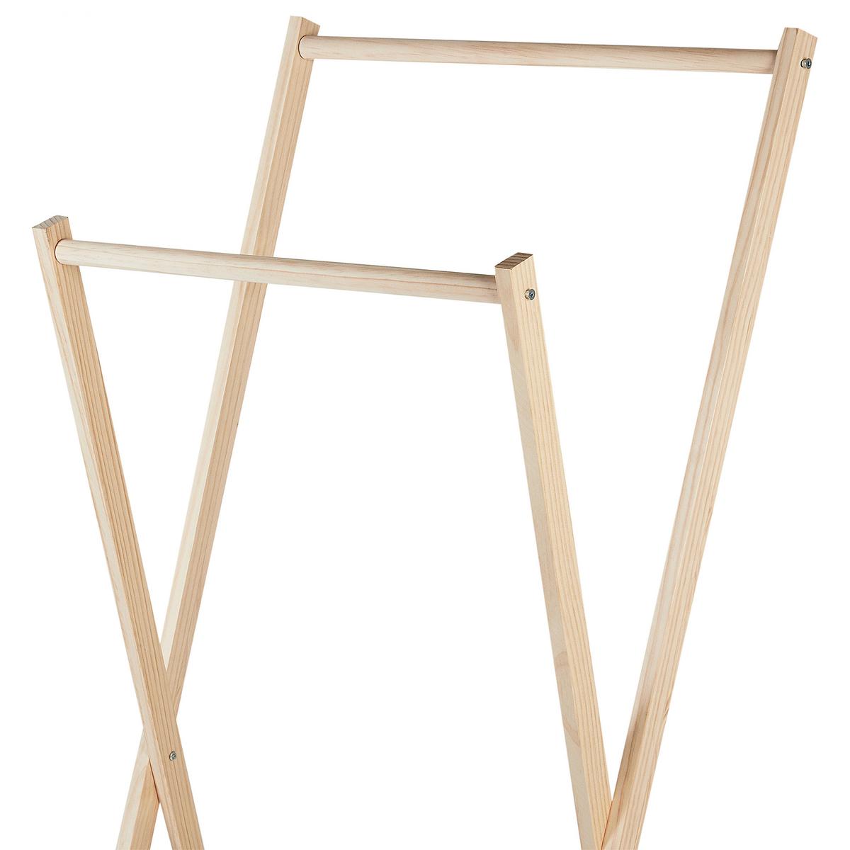 KLEIDERSTÄNDER Tannenholz hellbraun 155 cm Denver - Hellbraun, Holz (64/155/47cm) - Beliani