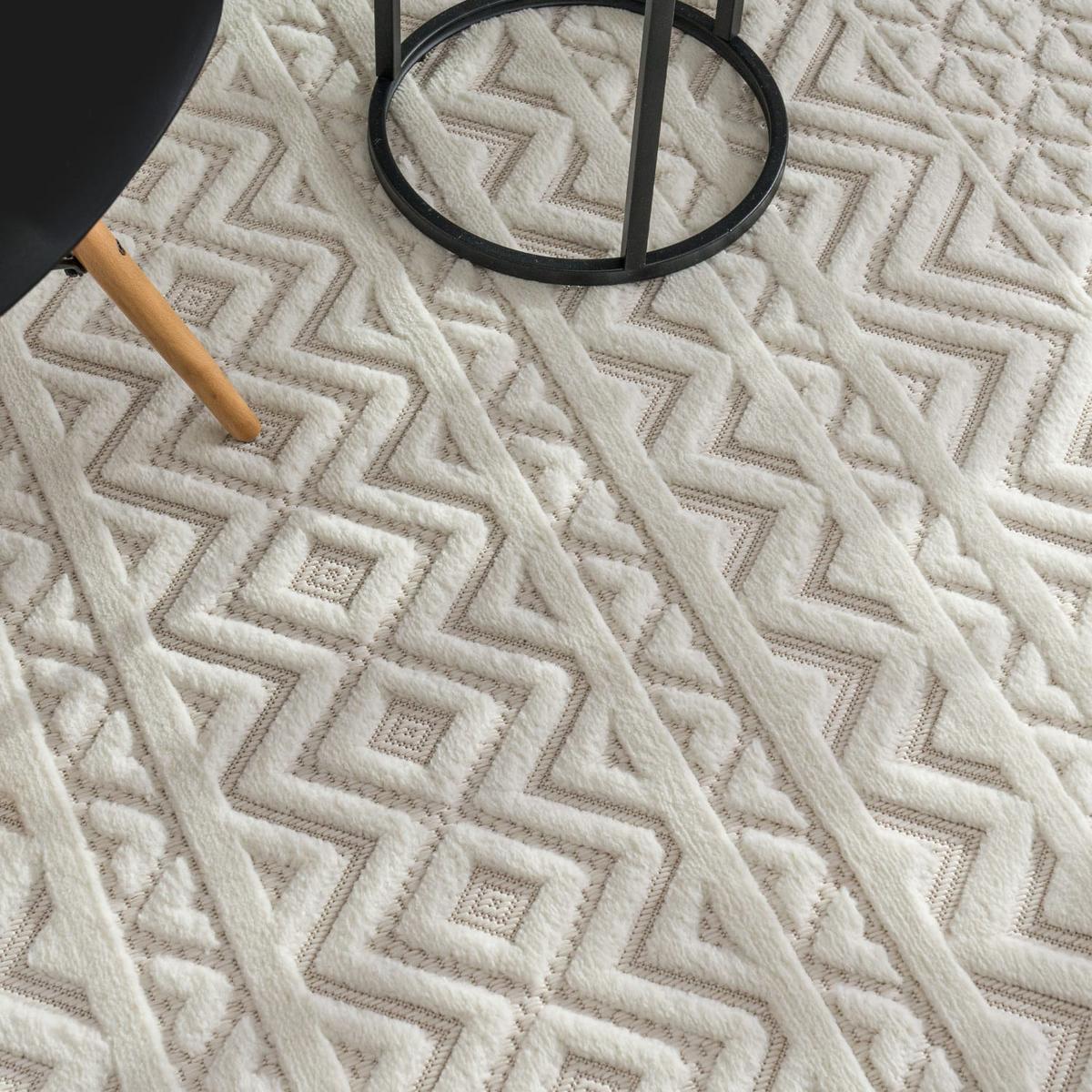 KURZFLORTEPPICH, mit Struktur, aus Polypropylen, Florhöhe 10 mm, Creme, 80 x 150 cm - Beige, Textil (150/80cm) - KADIMA DESIGN