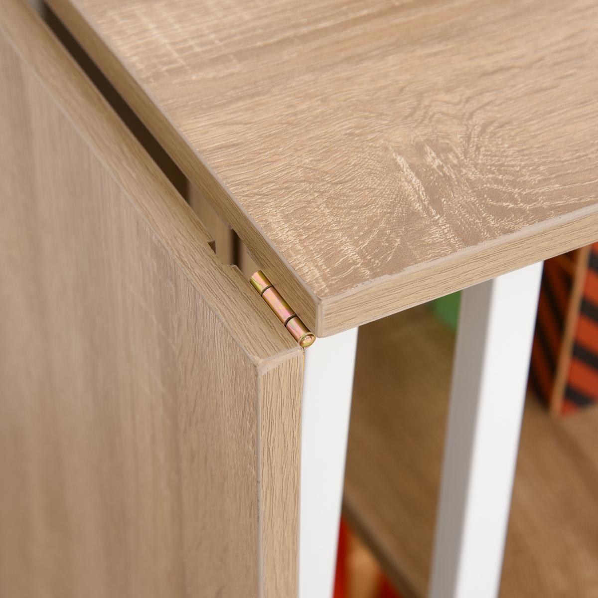 SCHREIBTISCH MDF, Weiß+Natur - Weiß, Kunststoff (107/55/76cm) - HOMCOM