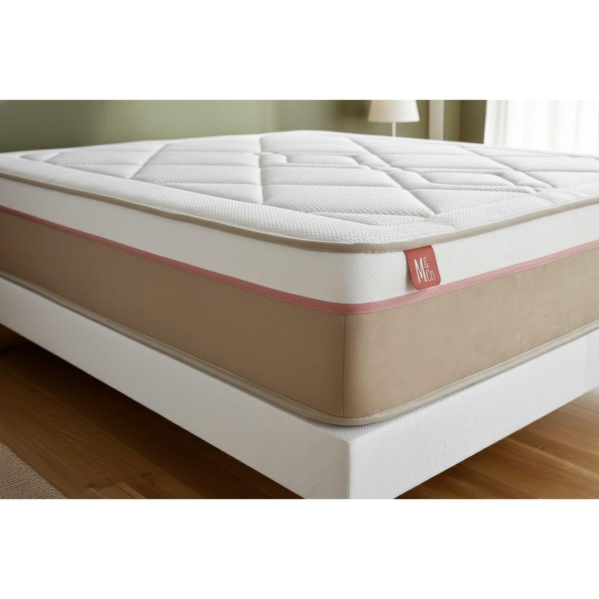 MATRATZE Le Soyeux Taschenfederkern und Memory-Schaum 140 x 190 cm h2 - Weiß, Textil (140/190cm) - Marmottes & Co