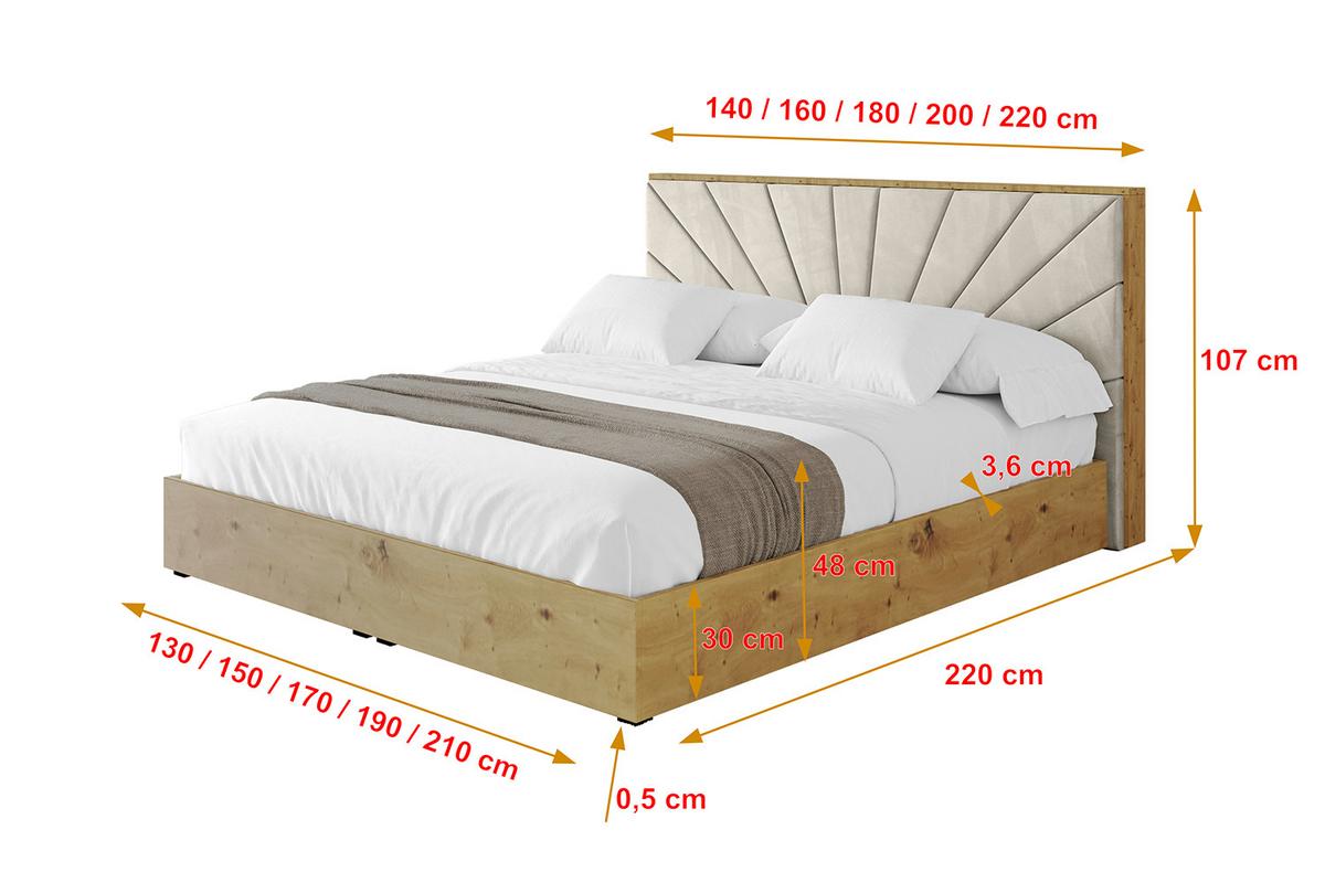 POLSTERBETT mit Bettkasten und Lattenrost, Boxbett ohne Matratze - ENZO6 180x200 Beige - Beige, Holzwerkstoff/Textil (180/200cm) - ALTDECOR