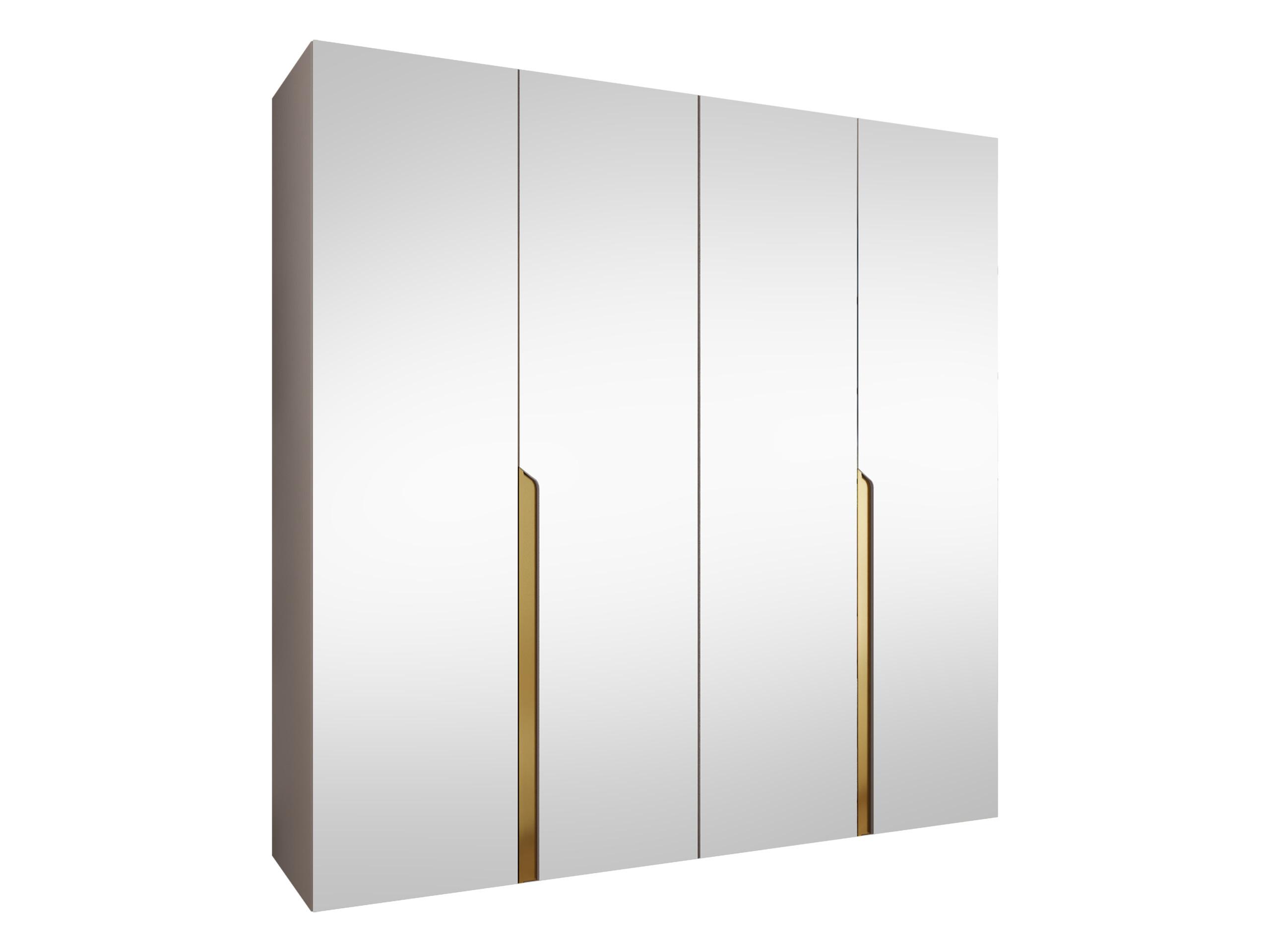 DREHTÜRENSCHRANK Mila III 200 - Kaschmir/Goldfarben, Holzwerkstoff/Kunststoff (200/202/52cm) - MIRJAN24