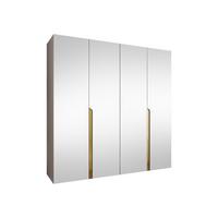 DREHTÜRENSCHRANK Mila III 200 - Kaschmir/Goldfarben, Holzwerkstoff/Kunststoff (200/202/52cm) - MIRJAN24