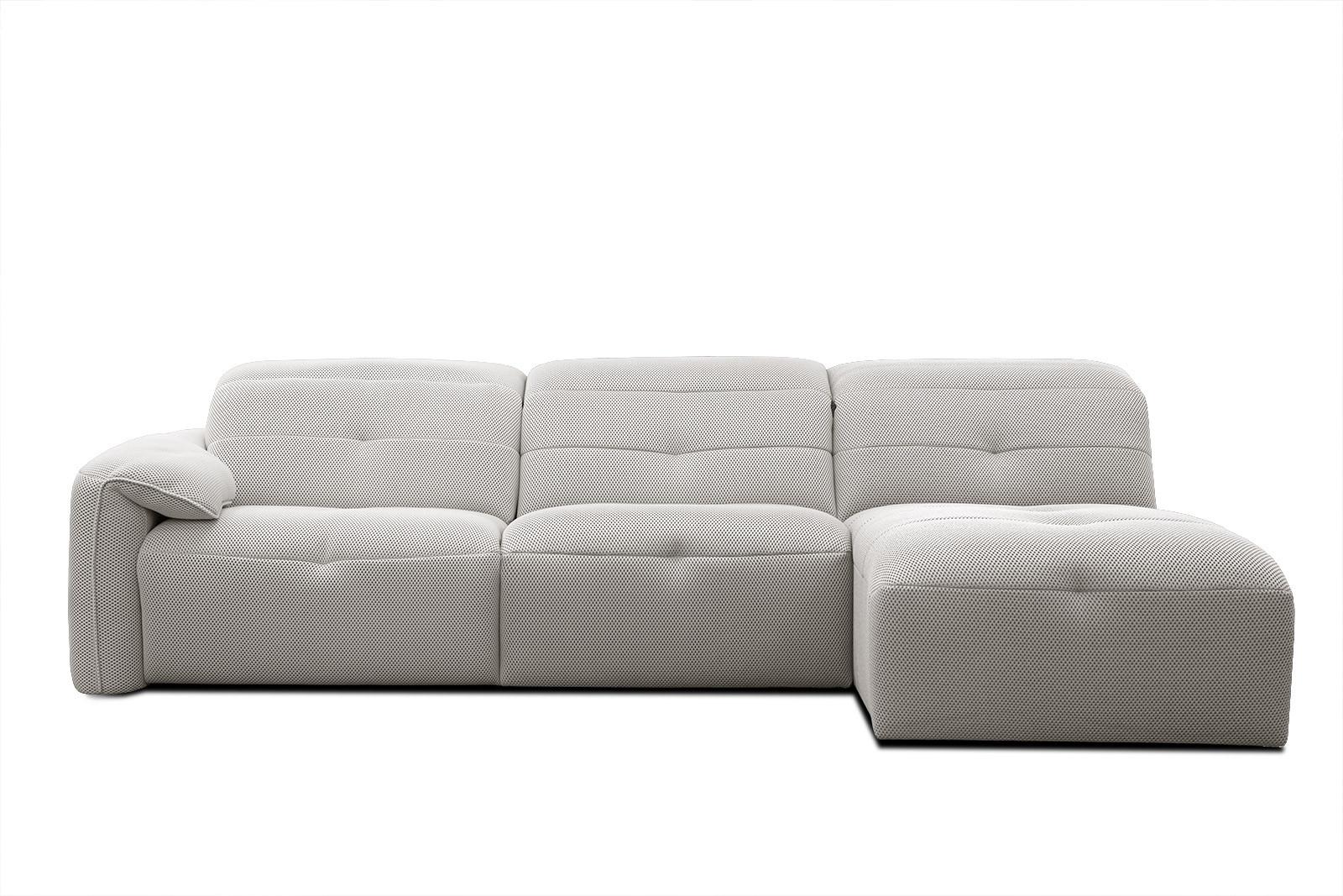 ECKSOFA TRENTO 4-Sitzer, ecru - Ecru/Schwarz, Holzwerkstoff/Kunststoff (262/165cm) - Wozimo