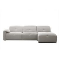 ECKSOFA TRENTO 4-Sitzer, ecru - Ecru/Schwarz, Holzwerkstoff/Kunststoff (262/165cm) - Wozimo