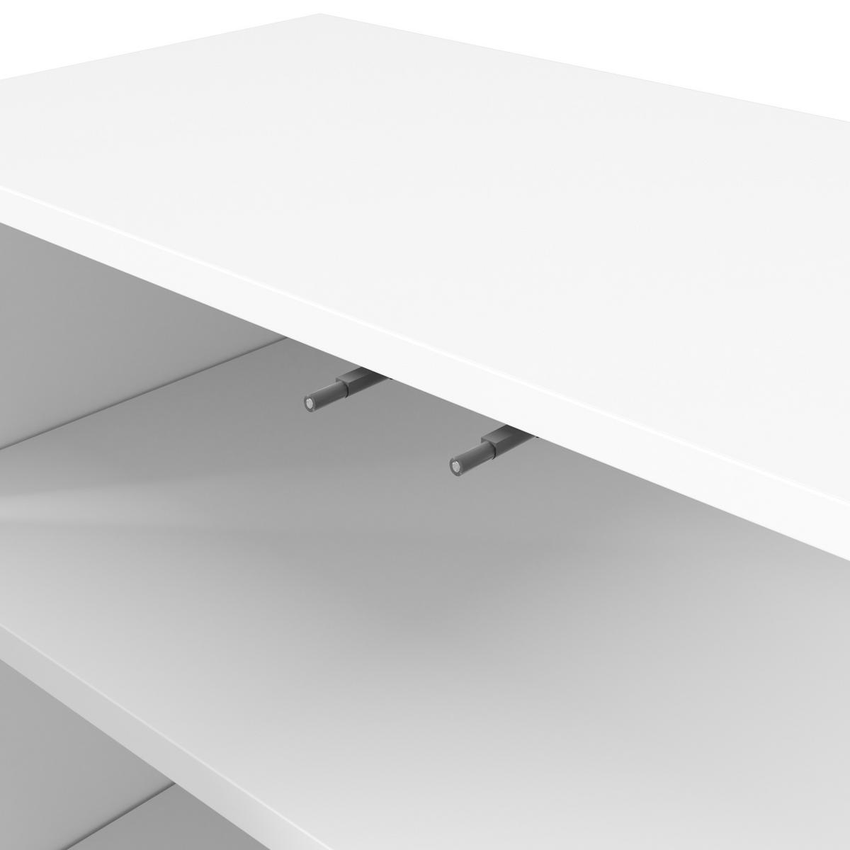 SIDEBOARD mdf in weiß mit wellentüren, push-to-open & verstellbaren einlegeböden - Weiß, Holzwerkstoff/Metall (120/80/35cm) - Urban Meuble