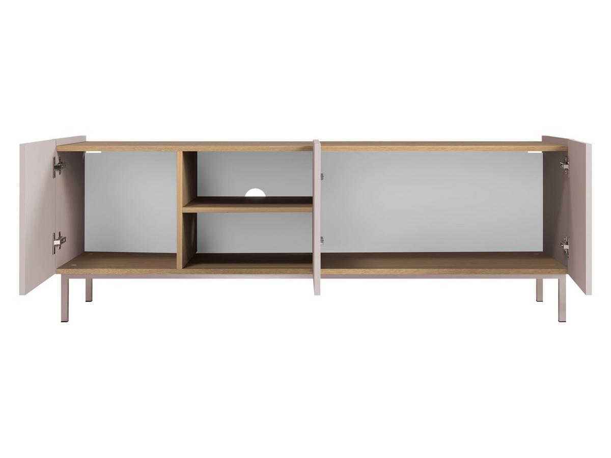 TV-SCHRANK System 77 - Schwarz, Holzwerkstoff/Metall (153/55/44cm) - MIRJAN24