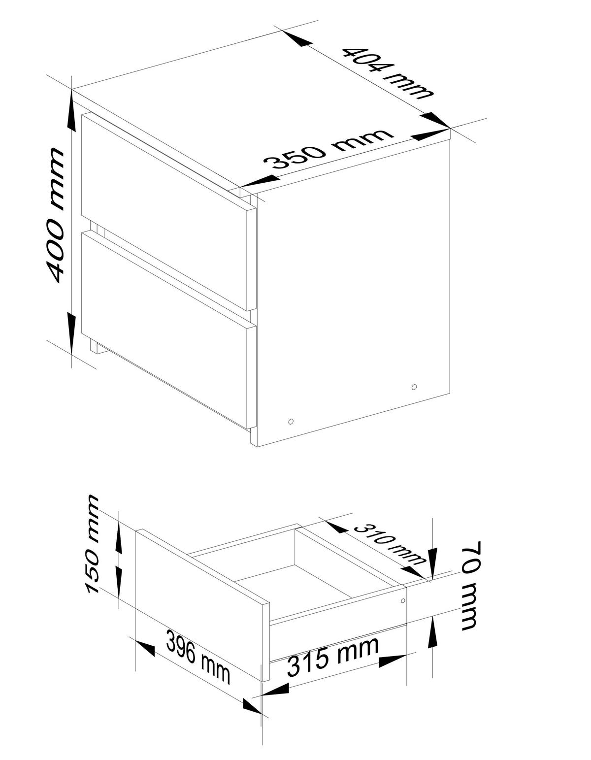 NACHTTISCH Erlefarben 40/40/35 - Erlefarben, Holzwerkstoff (40/40/35cm) - RAUMHIRSCH FURNITURE