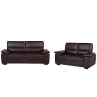 5-SITZER SOFA SET Kunstleder Dunkelbraun Vogar - Dunkelbraun, Kunststoff (195/90/74cm) - Beliani