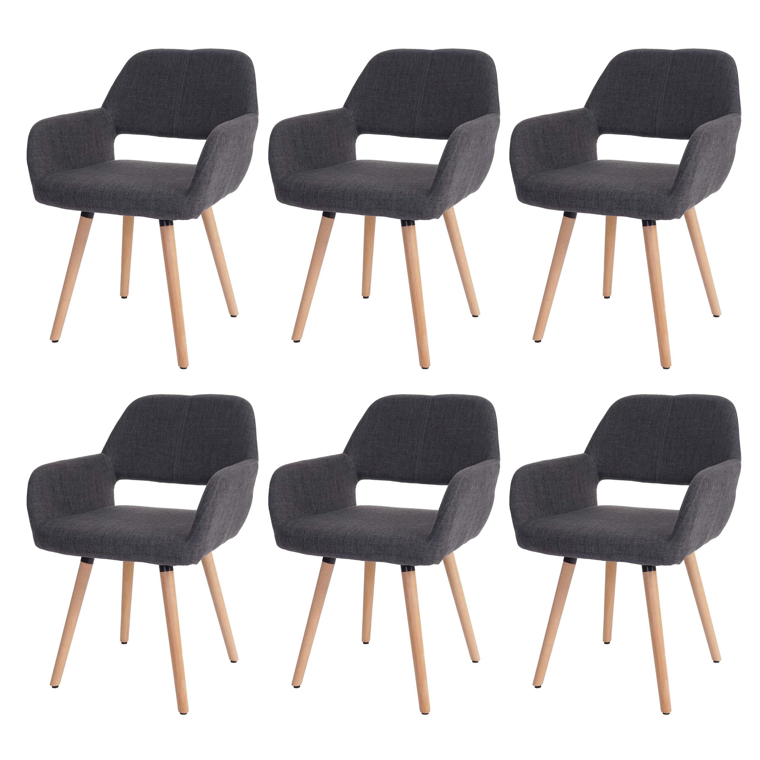 ESSZIMMERSTUHL Schiefergrau 6er-Set - Anthrazit/Grau, Holz (56/78/57cm) - MCW