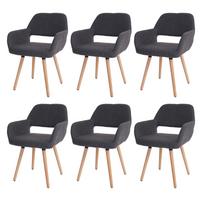 ESSZIMMERSTUHL Schiefergrau 6er-Set - Anthrazit/Grau, Holz (56/78/57cm) - MCW
