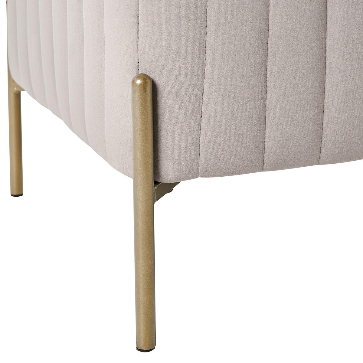 POLSTERBANK Samtstoff Taupe Utah - Taupe, Textil/Metall (91/43/47cm) - Beliani