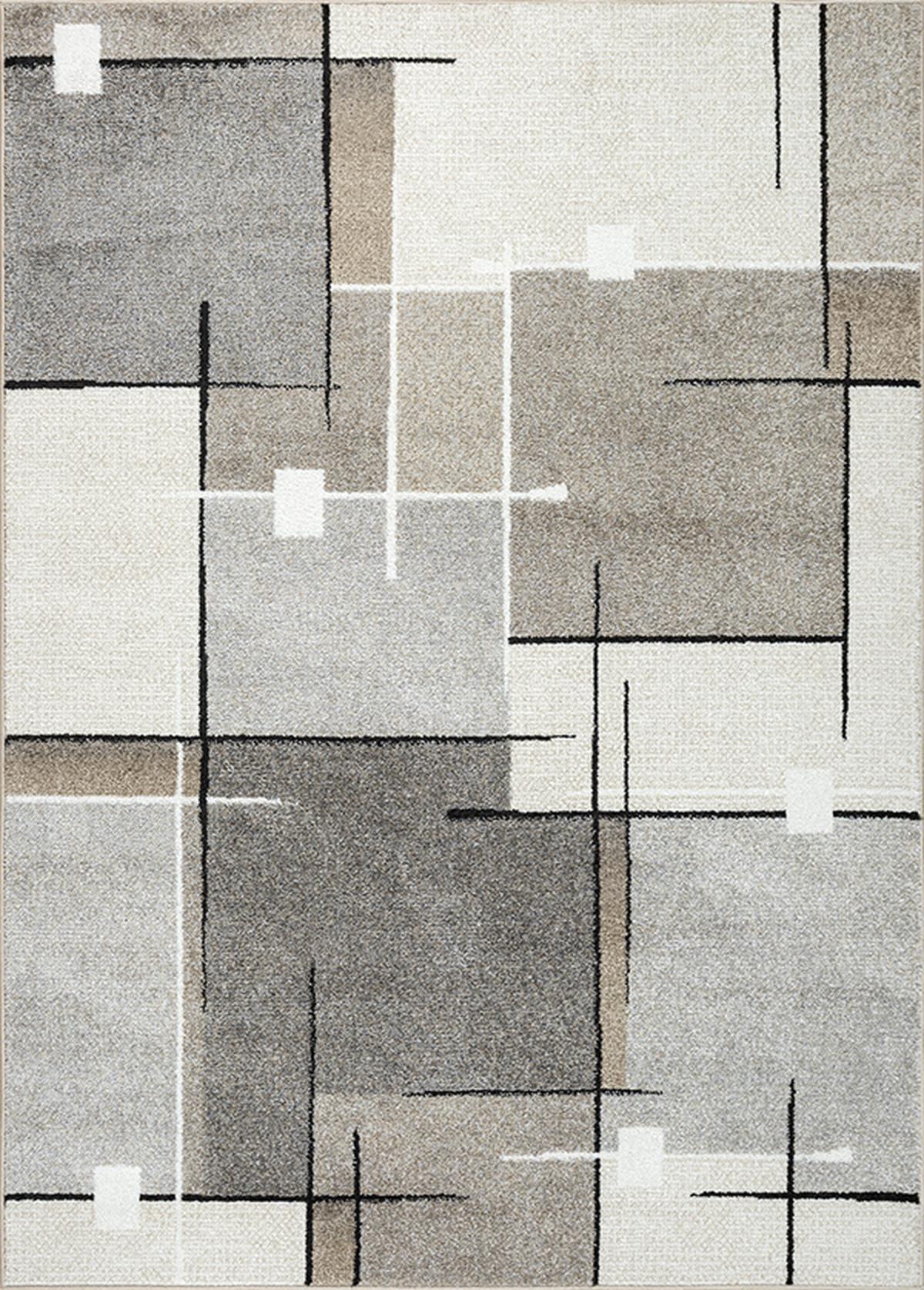 TEPPICH Niederflor Patchwork THUR Polypropylen Grau 80 x 140 cm - Beige, Textil (80/140cm) - KADIMA DESIGN