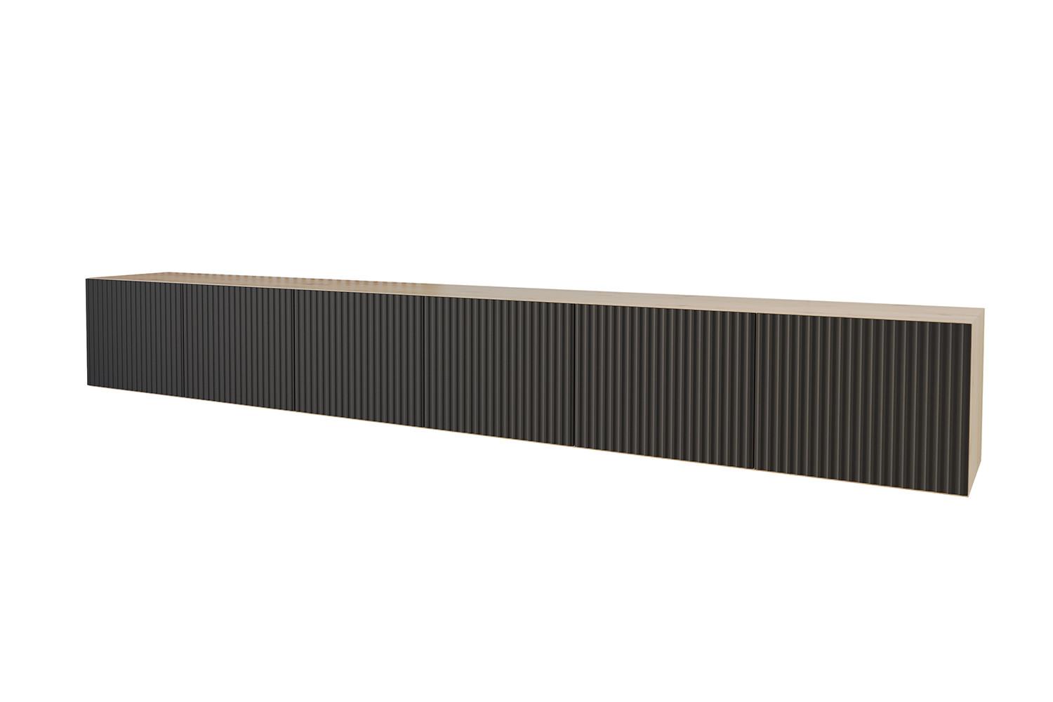 LOWBOARD NOA-2-W 3x100x40x40 cm - Artisan / Schwarz - Schwarz, Holzwerkstoff (300/40/40cm) - ALTDECOR