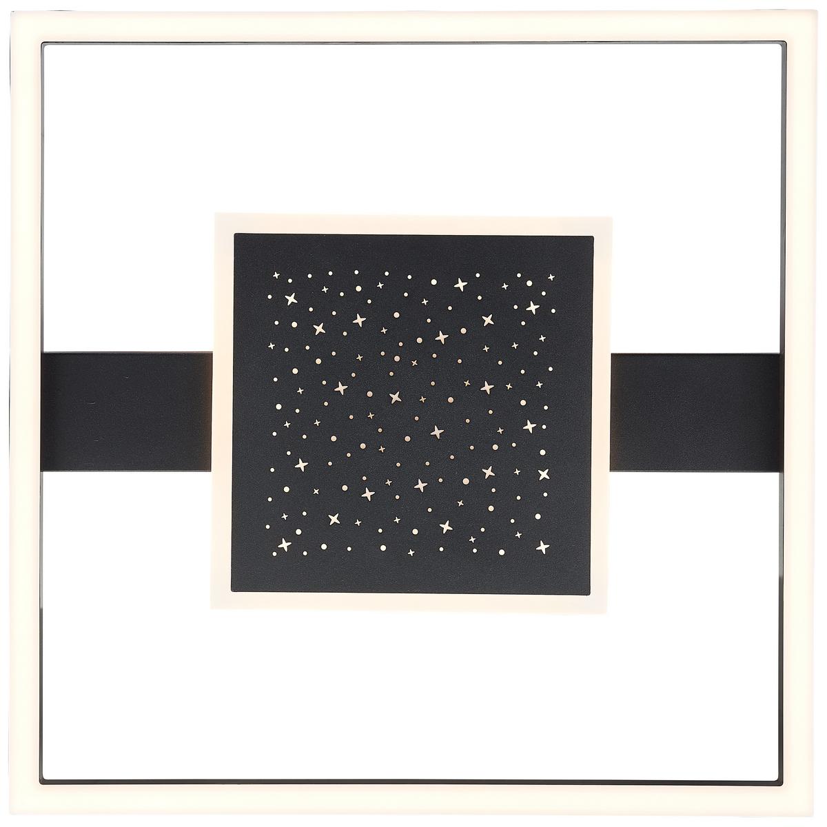 LED DECKENLEUCHTE Reno Schwarz 37/37/5 cm - Schwarz, Metall (37/37/5cm) - Brilliant