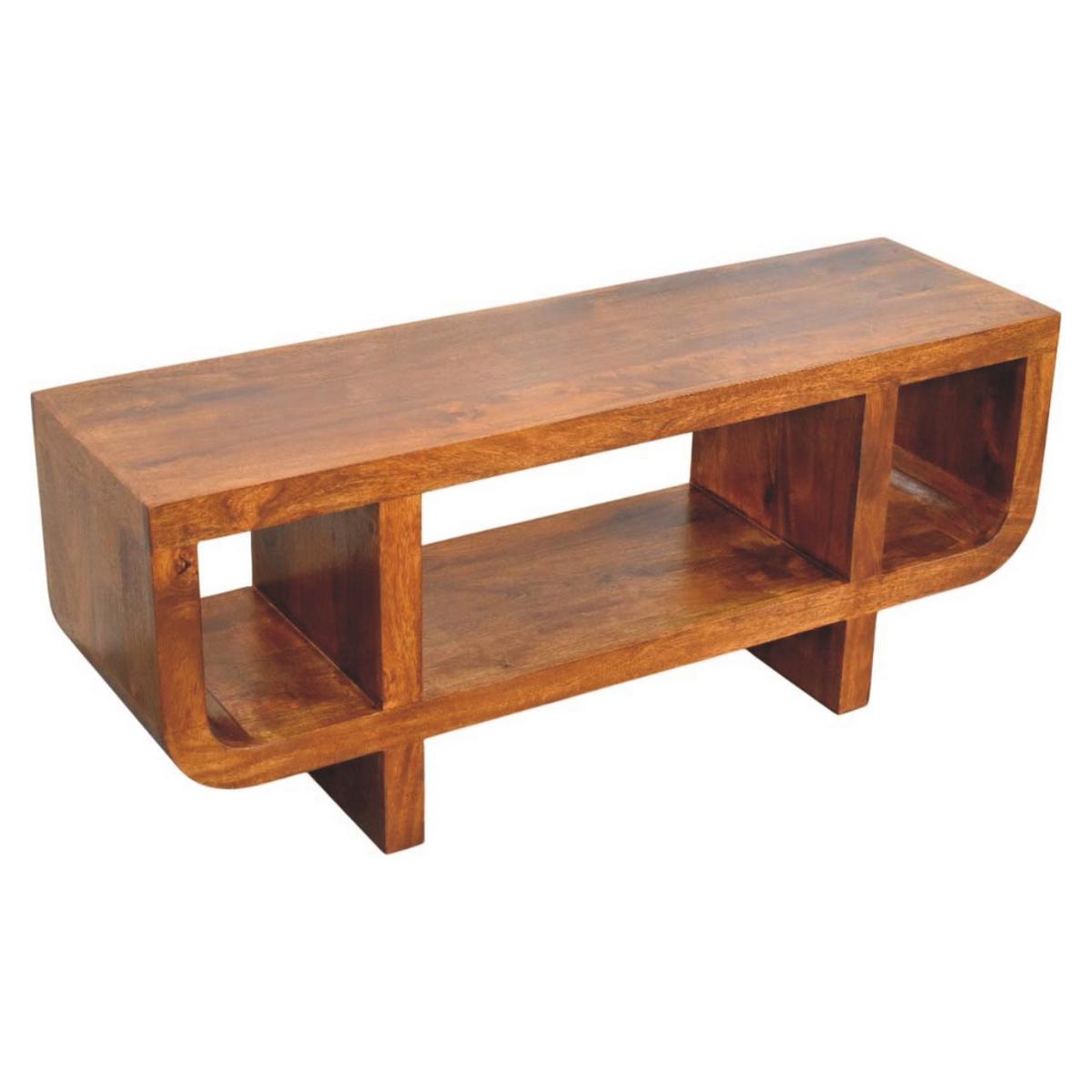 MEDIENMÖBEL Rich-Kastanien-Finish, 3 Regal-Einheiten, Braun - Dunkelbraun, Holz (35/50/120cm) - Artisan Furniture