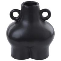 BLUMENVASE Dolomit schwarz Nafplio - Schwarz, Keramik (32cm) - Beliani