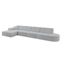 ECKSOFA Ottomane Links IREA-L3-v3 - 412x165x77 cm Grau - Grau, Holzwerkstoff/Textil (412/165cm) - ALTDECOR