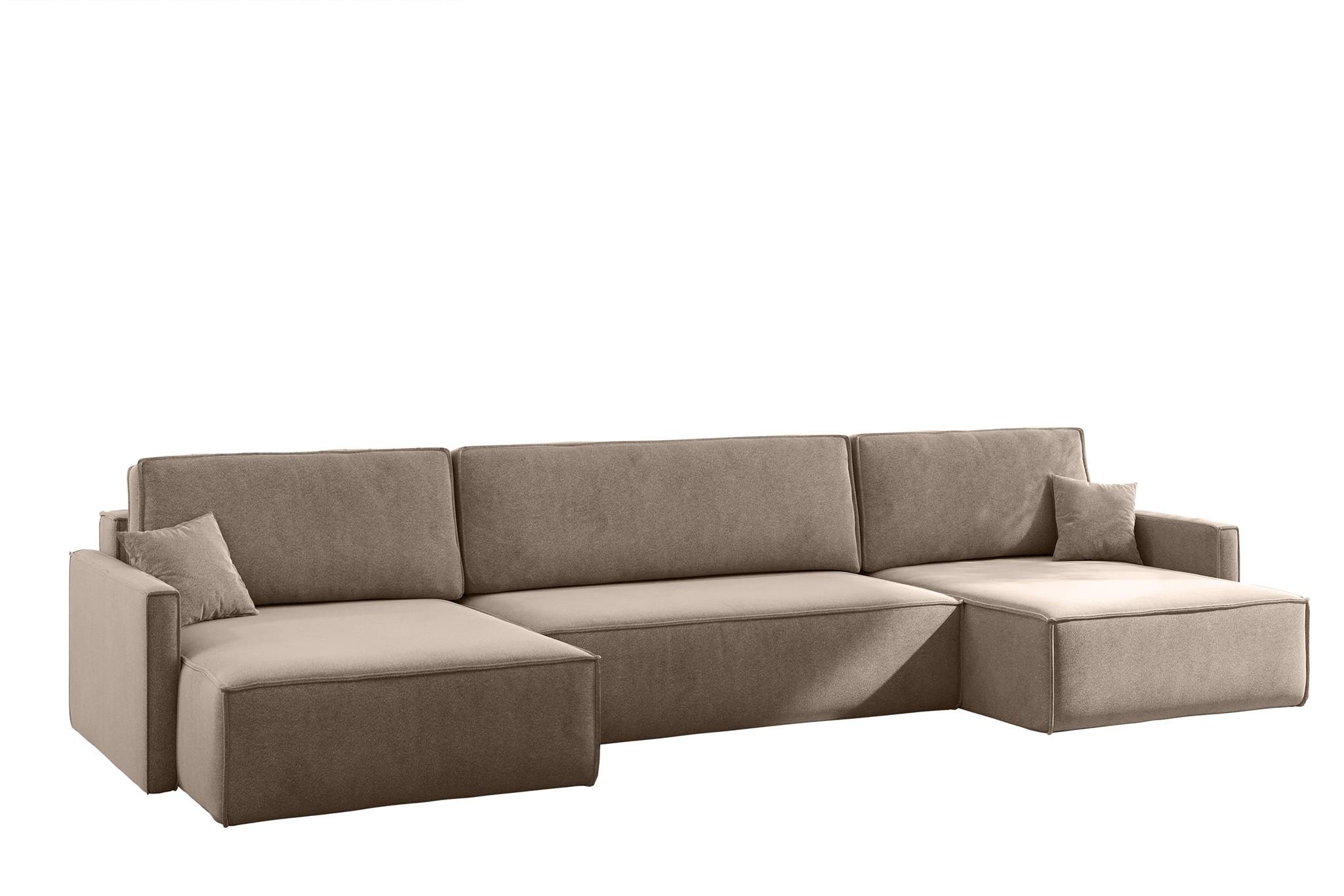 WOHNLANDSCHAFT Louis Salvador - Hellbraun, Holzwerkstoff/Textil (348/83/142cm) - Fun Möbel