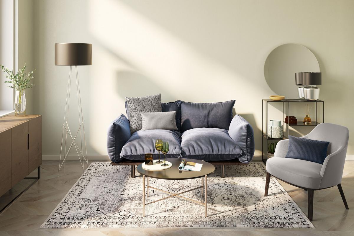 FLACHWEBETEPPICH Orelia 160x235 cm - Silberfarben, Textil (160/235cm) - Gino Falcone