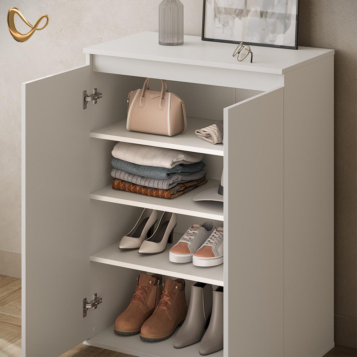 KOMMODE Garda Weiß mit 2 Türen - Weiß, Holzwerkstoff (74/99.6/40cm) - Livinity®