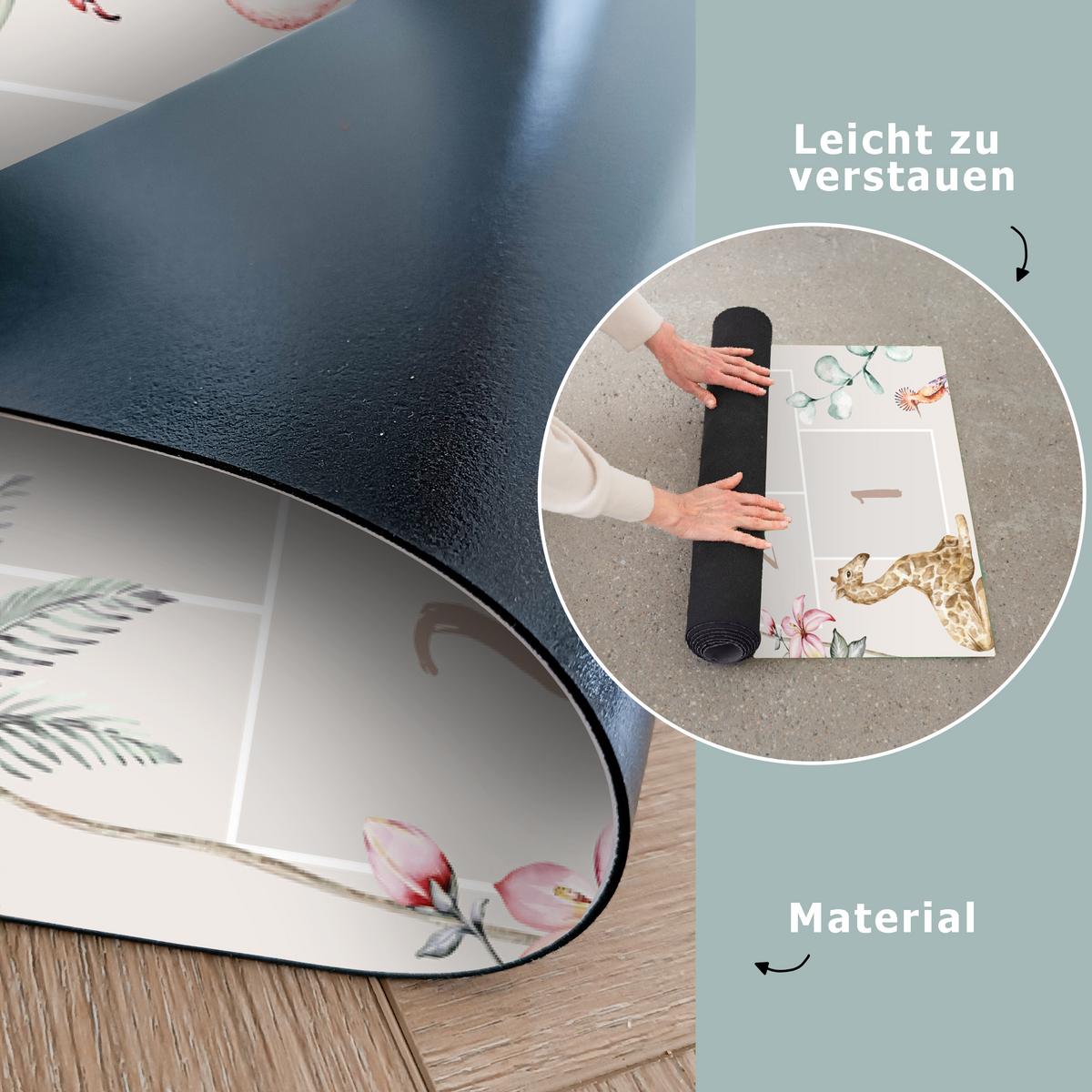 KINDERTEPPICH Hinkelpad - Tiere - Safari - Aquarell - Kinder Kinderzimmer 90x270 cm - Beige, Kunststoff (90/0.3cm) - OnlyWow