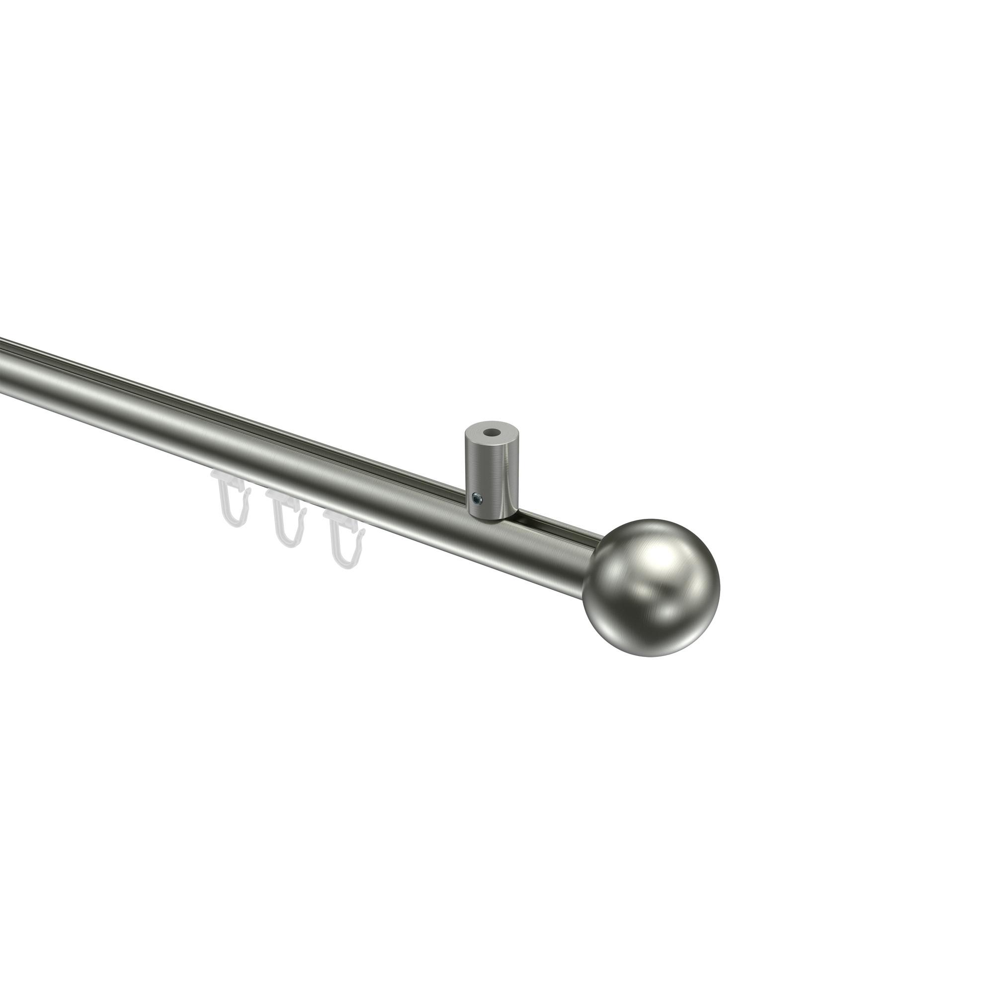 GARDINENSTANGE INNENLAUF Sonius Luino 100 cm, 1-läufig, 20 mm Ø Edelstahl-Optik - Edelstahlfarben, Metall (100cm) - INTERDECO