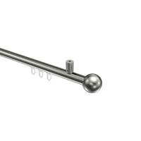 GARDINENSTANGE INNENLAUF Sonius Luino 100 cm, 1-läufig, 20 mm Ø Edelstahl-Optik - Edelstahlfarben, Metall (100cm) - INTERDECO