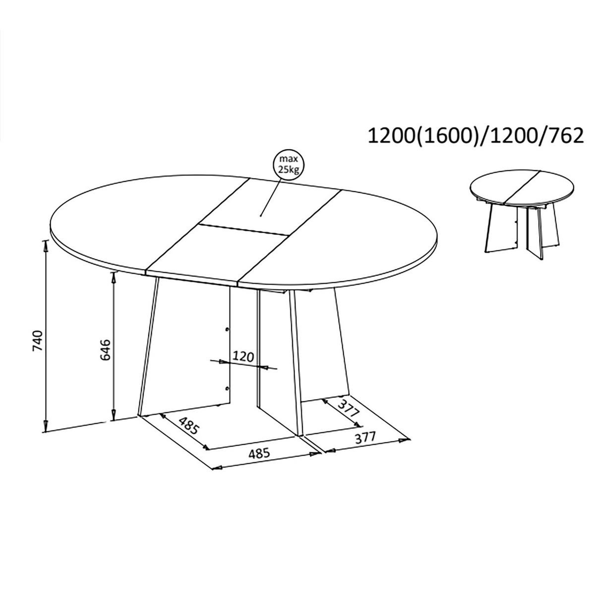ESSTISCH Aurora 120–160 cm ausziehbar für Esszimmer, Nussbaum - Nussbaumfarben, Holzwerkstoff (120/120/76cm) - Beautysofa